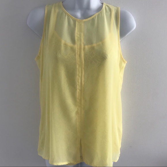 CHIC by Jacob Yellow Flowy Tank Lace Blouse Set - Picture 2 of 16